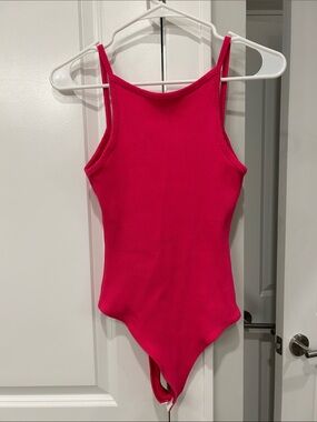 Women’s pick bodysuit with low cut back